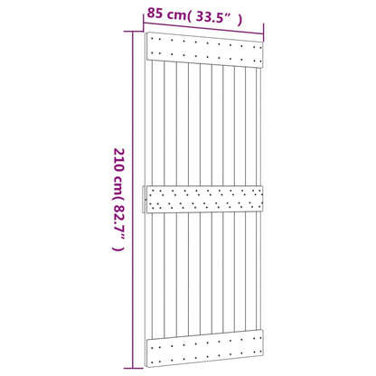 Schuifdeur Met Beslag 85X210 Cm Massief Grenenhout