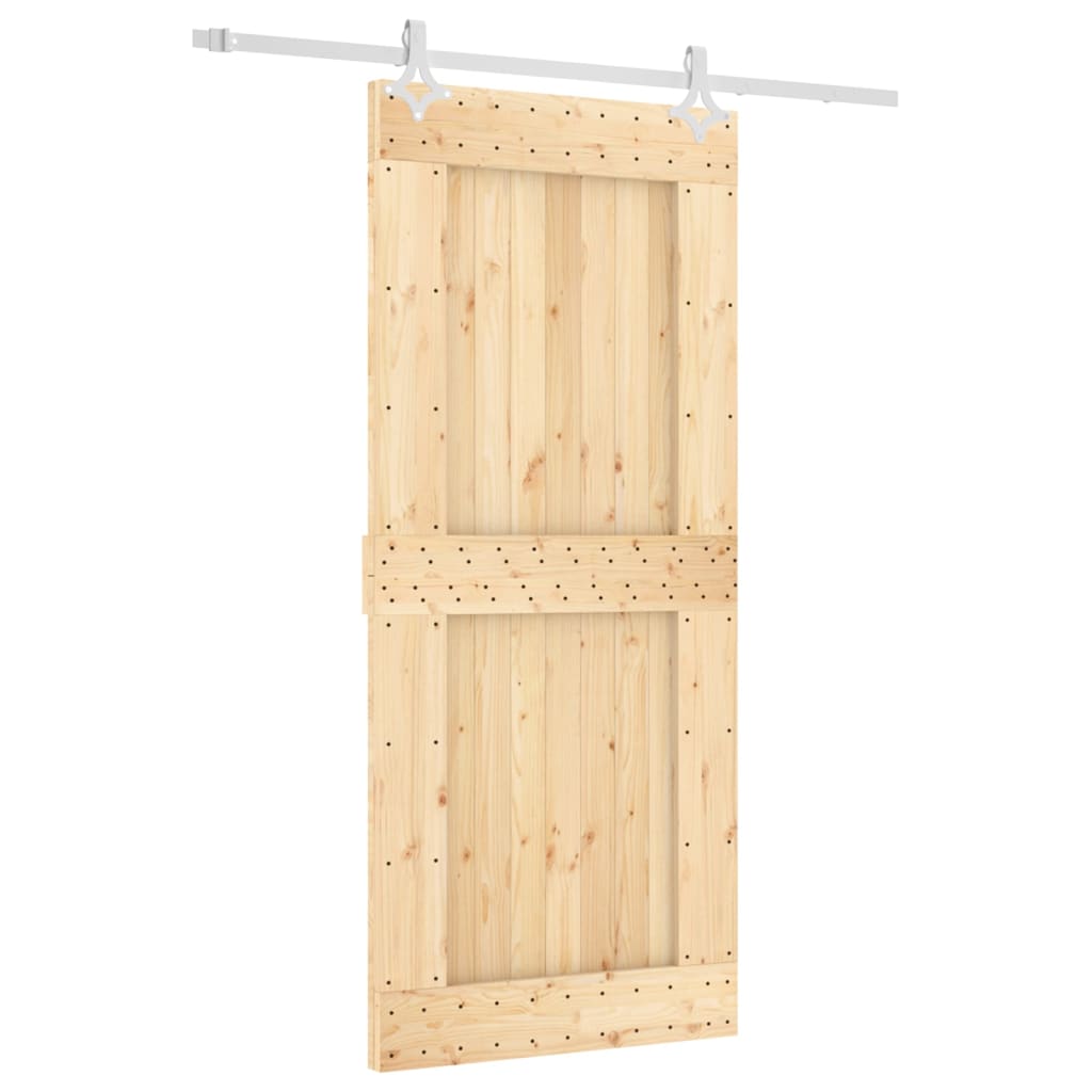 Schuifdeur Met Beslag 90X210 Cm Massief Grenenhout