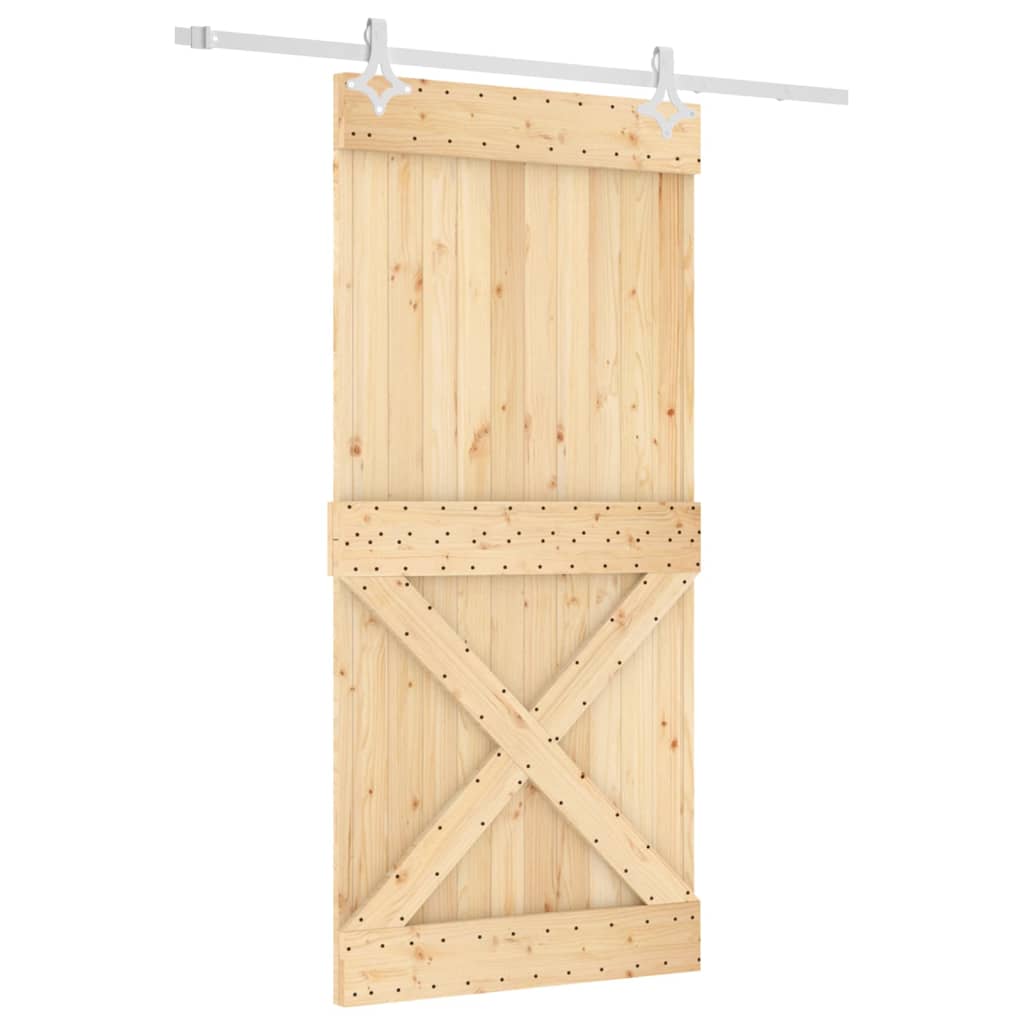 Schuifdeur Met Beslag 95X210 Cm Massief Grenenhout