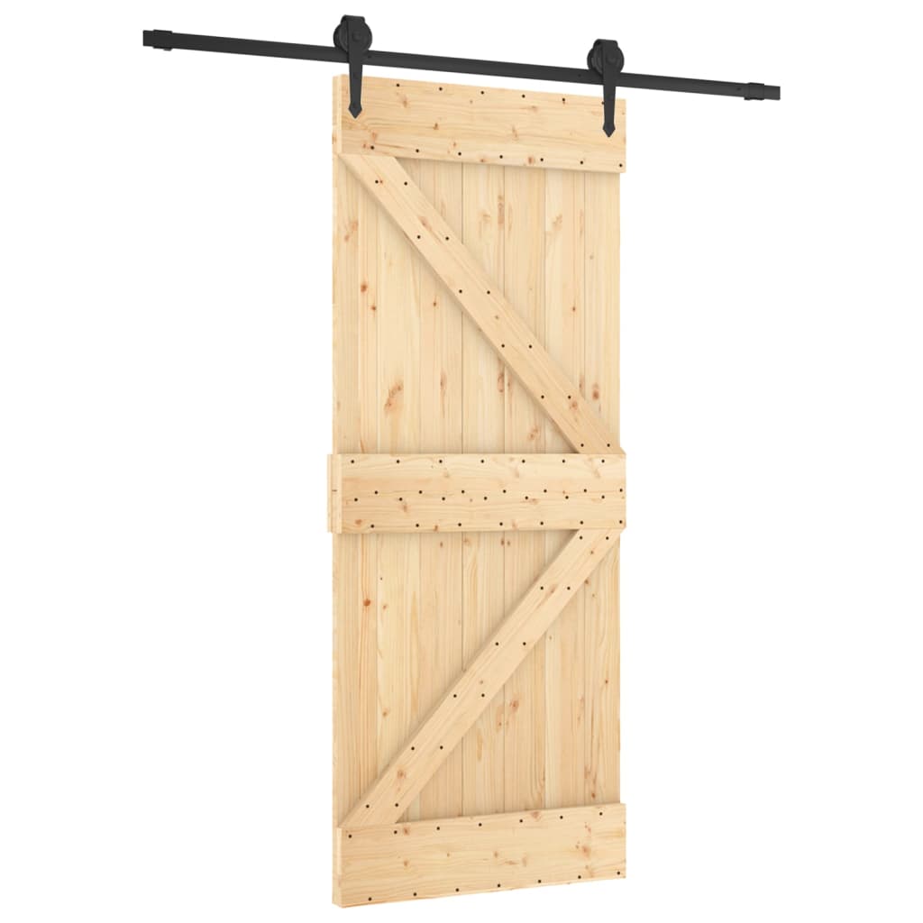 Schuifdeur Met Beslag 85X210 Cm Massief Grenenhout