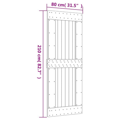 Schuifdeur Met Beslag 80X210 Cm Massief Grenenhout