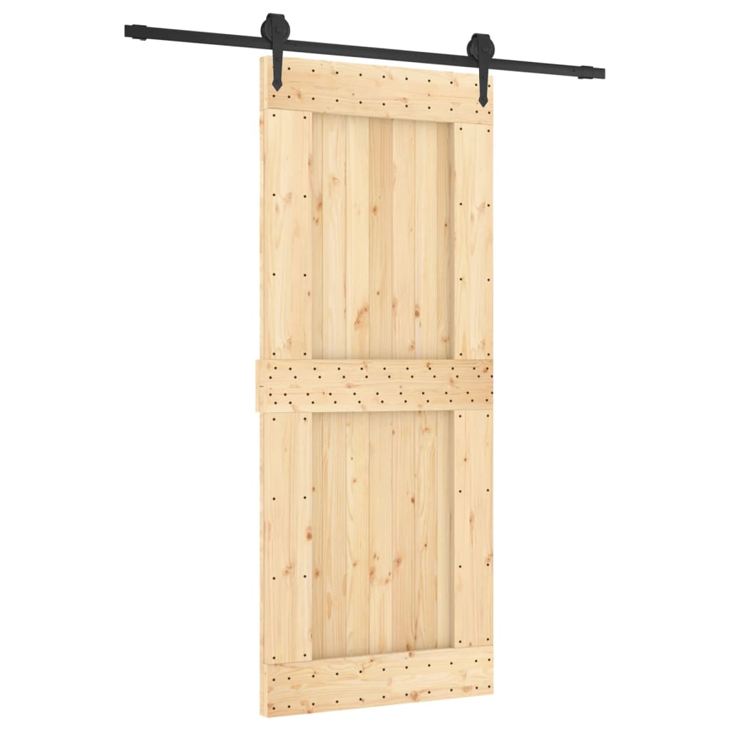 Schuifdeur Met Beslag 85X210 Cm Massief Grenenhout