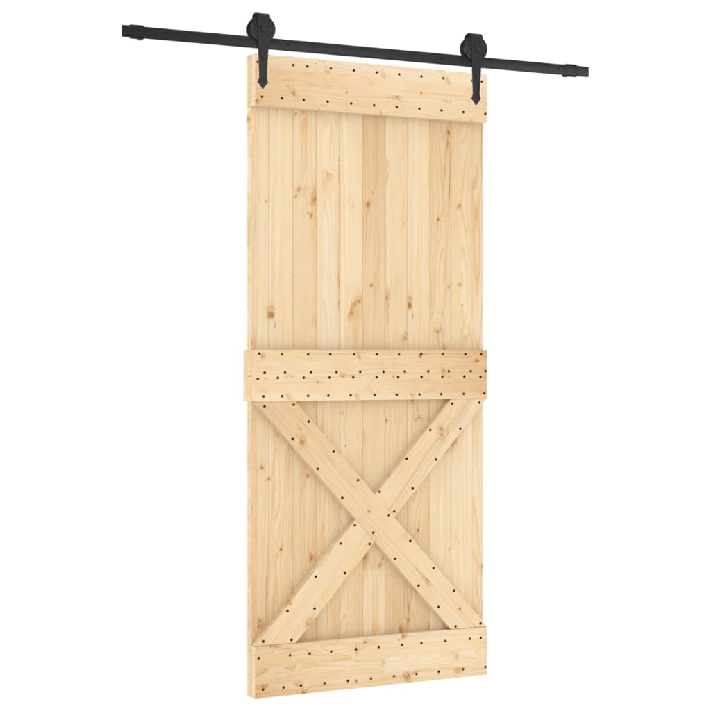 Schuifdeur Met Beslag 90X210 Cm Massief Grenenhout