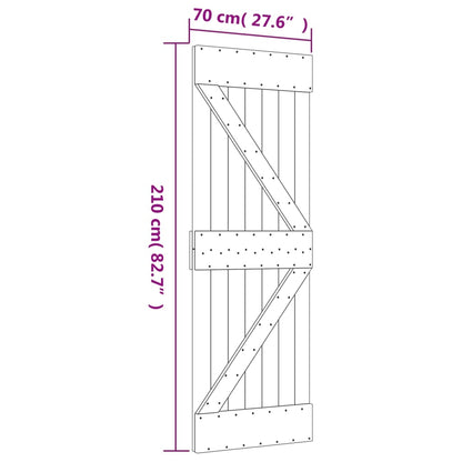 Schuifdeur Met Beslag 70X210 Cm Massief Grenenhout