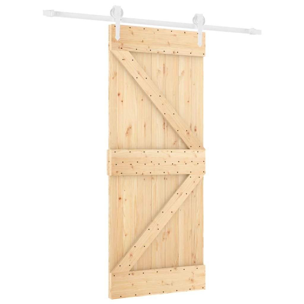 Schuifdeur Met Beslag 85X210 Cm Massief Grenenhout