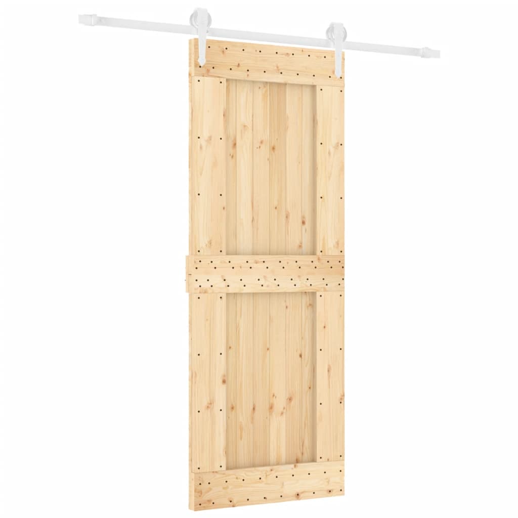 Schuifdeur Met Beslag 80X210 Cm Massief Grenenhout