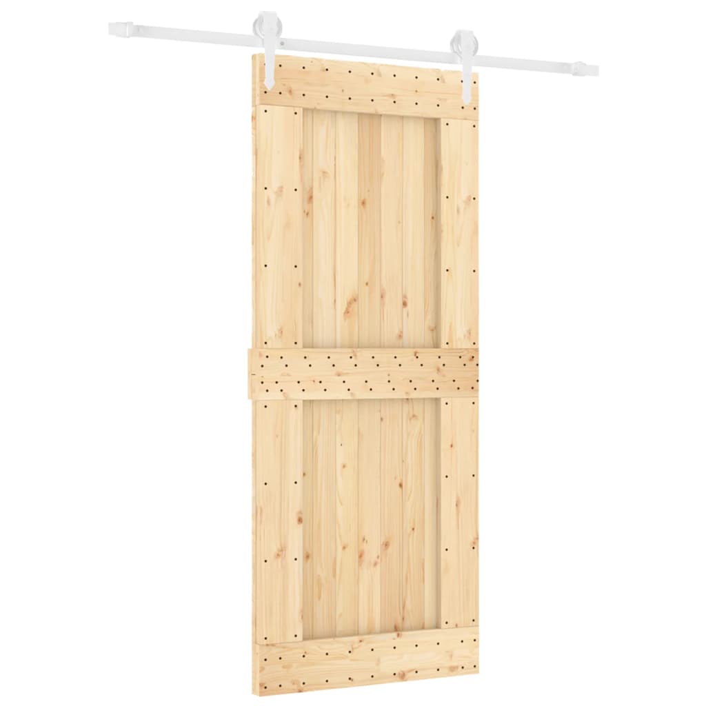 Schuifdeur Met Beslag 85X210 Cm Massief Grenenhout