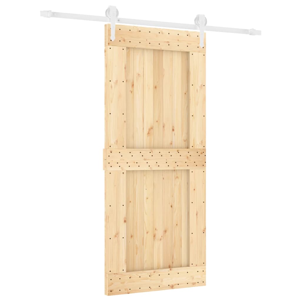 Schuifdeur Met Beslag 90X210 Cm Massief Grenenhout