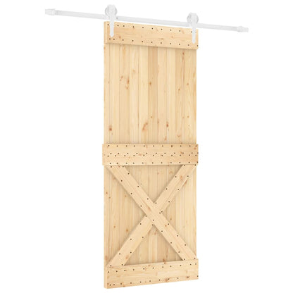 Schuifdeur Met Beslag 90X210 Cm Massief Grenenhout