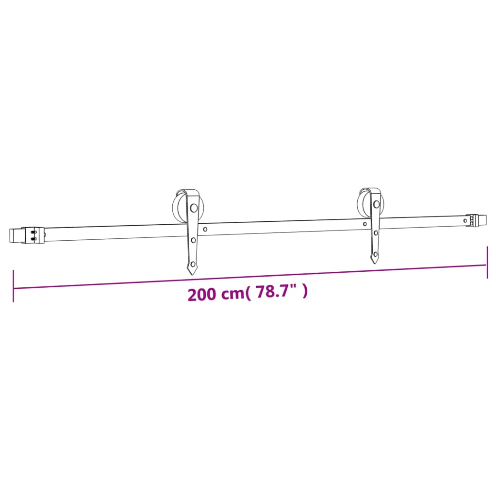 Schuifdeur Met Beslag 70X210 Cm Massief Grenenhout