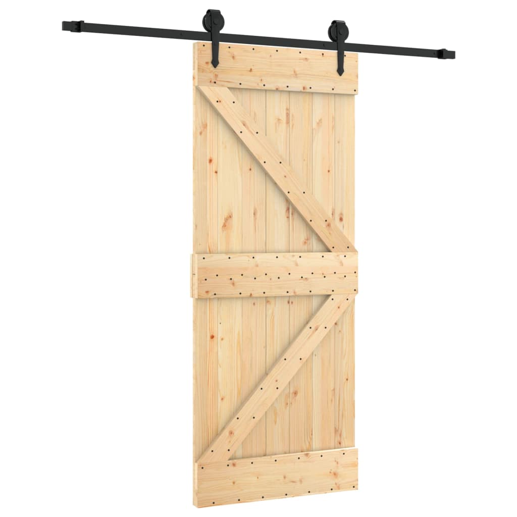 Schuifdeur Met Beslag 85X210 Cm Massief Grenenhout