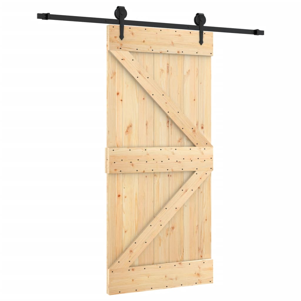 Schuifdeur Met Beslag 95X210 Cm Massief Grenenhout