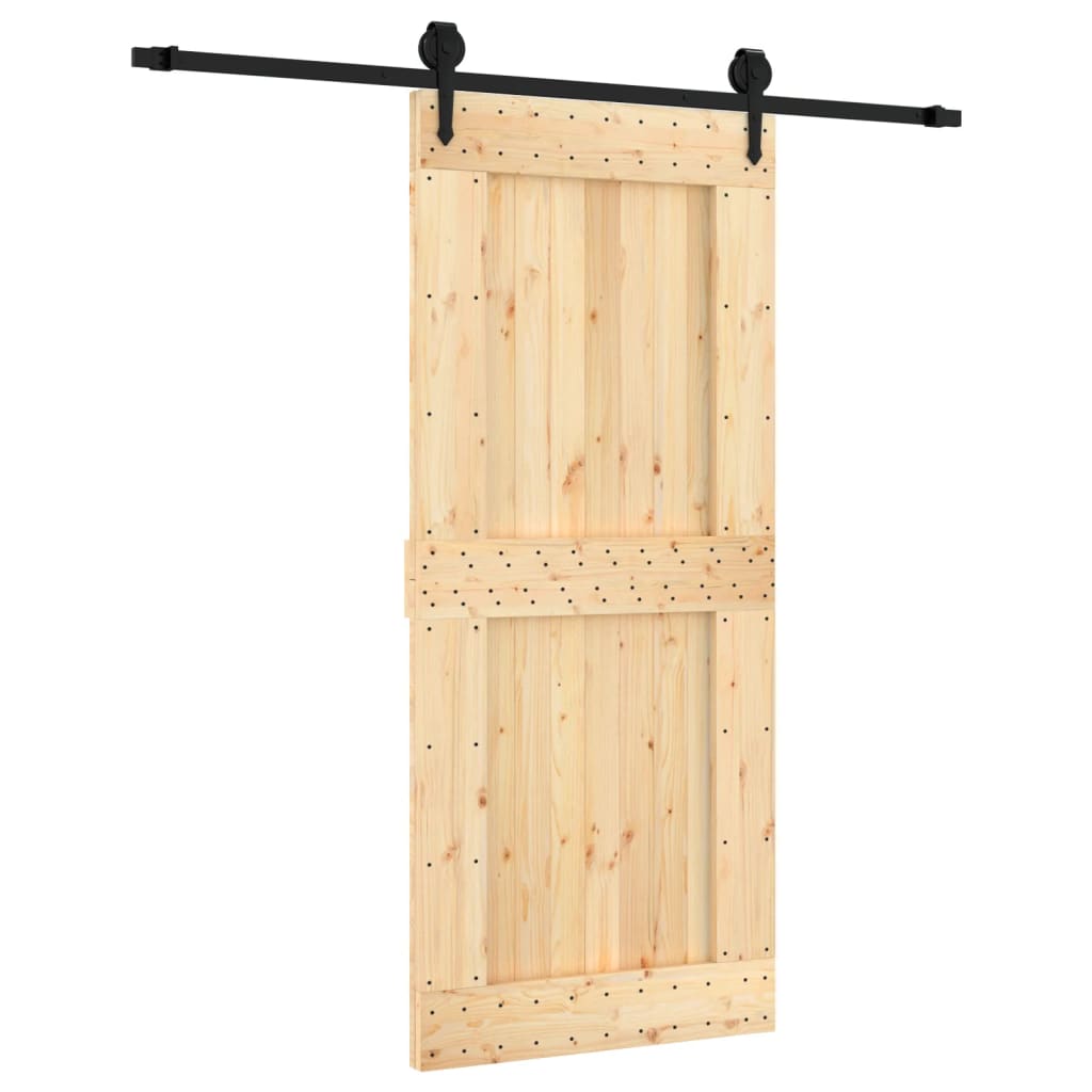 Schuifdeur Met Beslag 90X210 Cm Massief Grenenhout