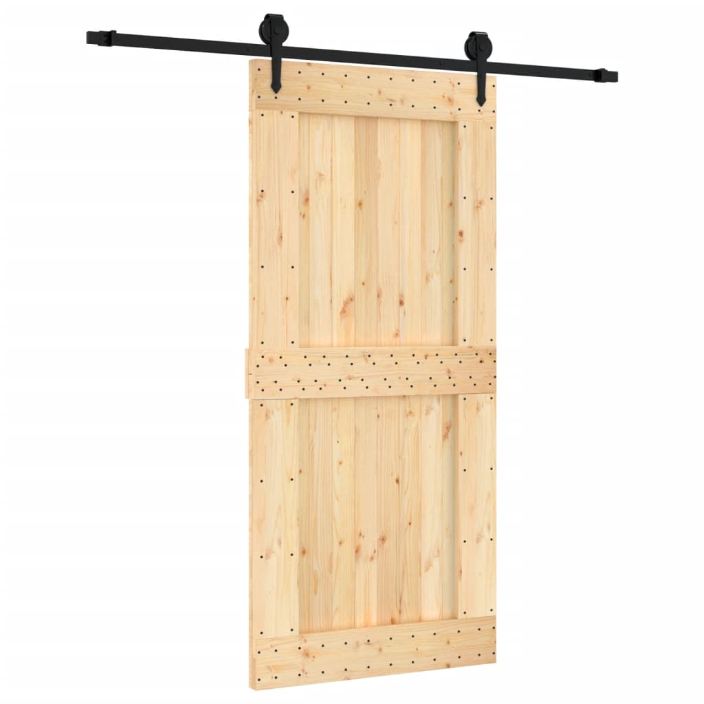 Schuifdeur Met Beslag 95X210 Cm Massief Grenenhout