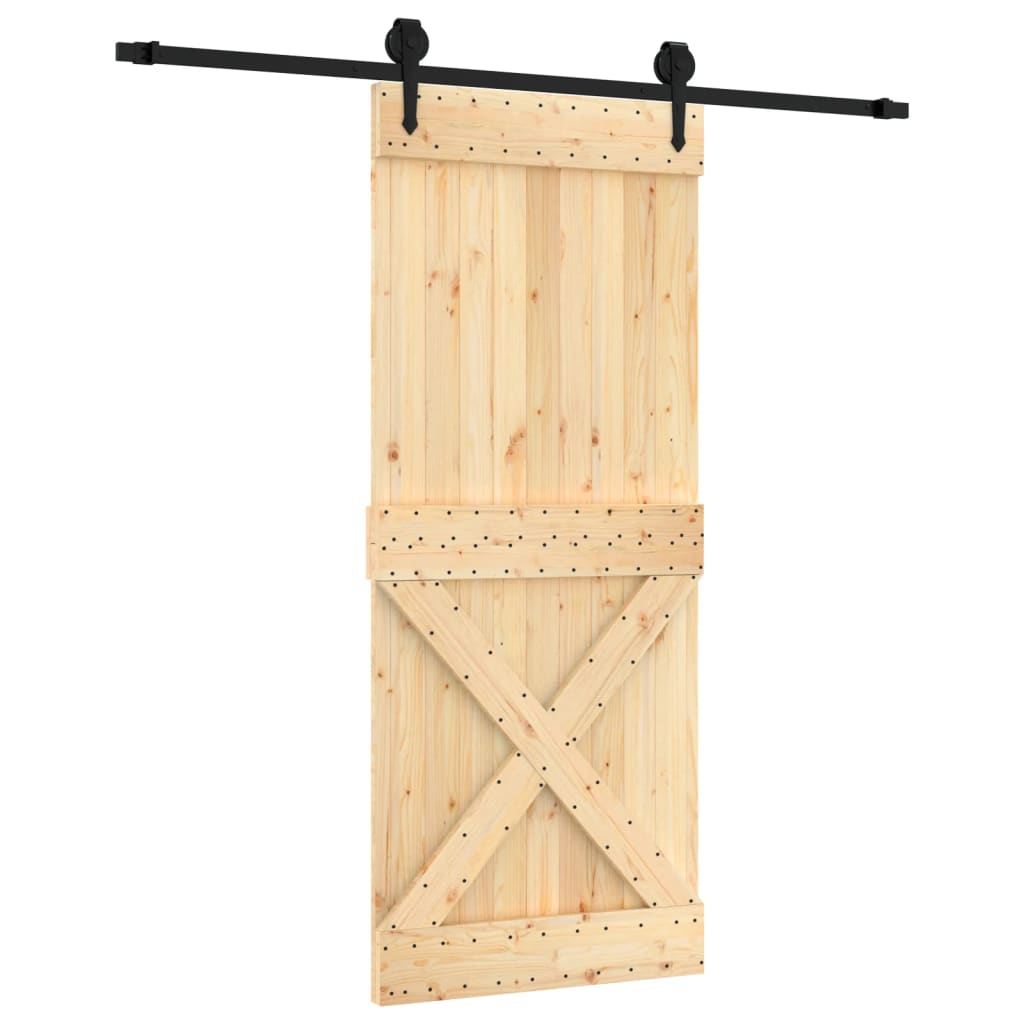 Schuifdeur Met Beslag 85X210 Cm Massief Grenenhout