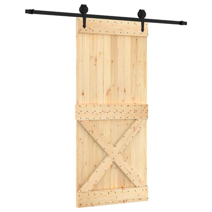 Schuifdeur Met Beslag 90X210 Cm Massief Grenenhout