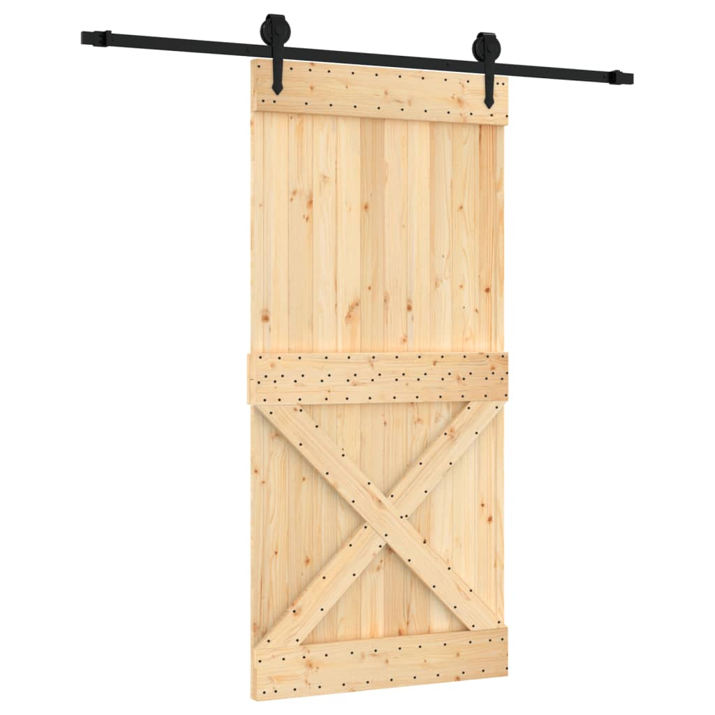 Schuifdeur Met Beslag 95X210 Cm Massief Grenenhout