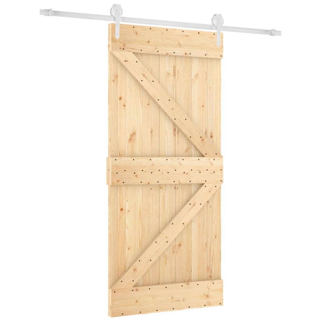 Schuifdeur Met Beslag 95X210 Cm Massief Grenenhout