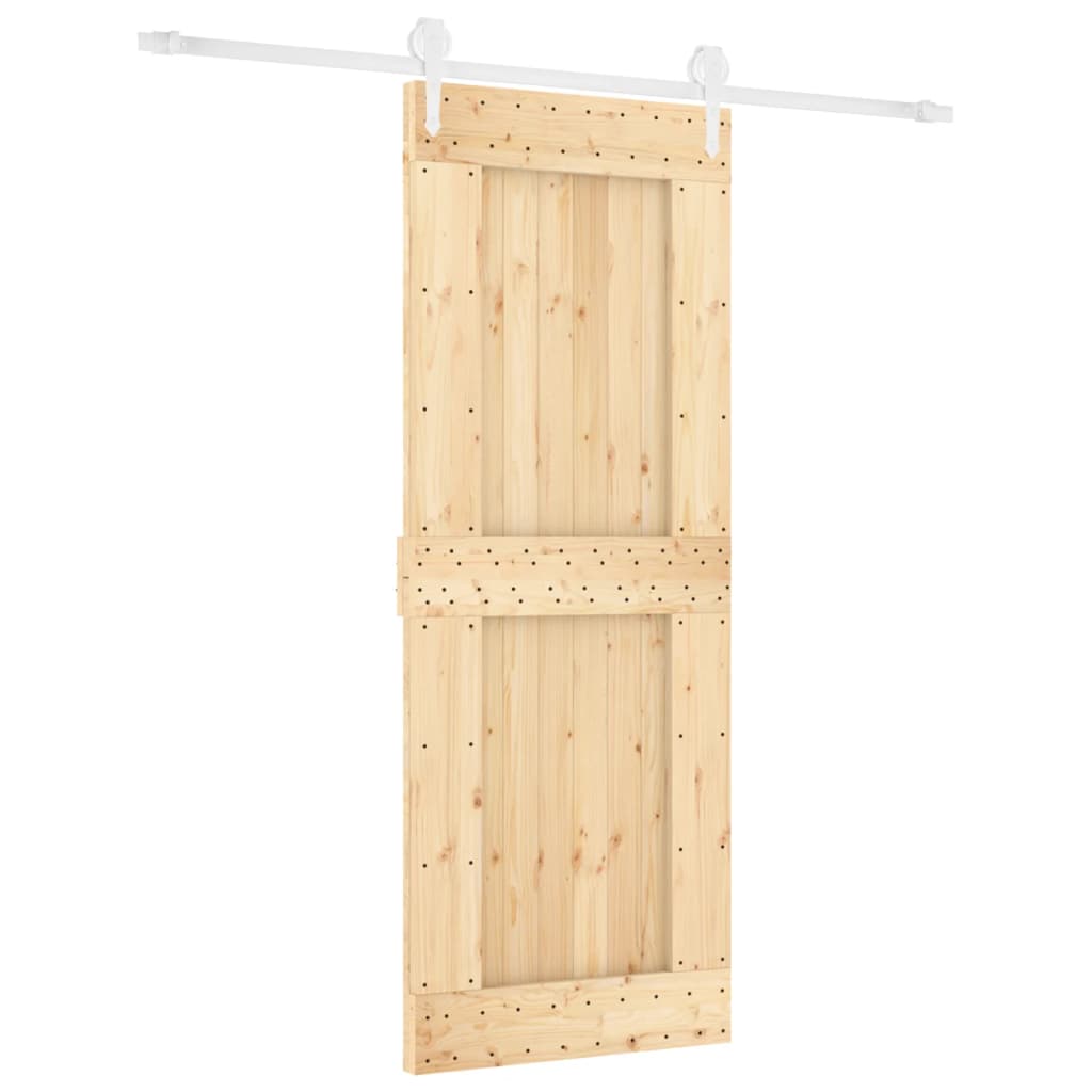 Schuifdeur Met Beslag 80X210 Cm Massief Grenenhout