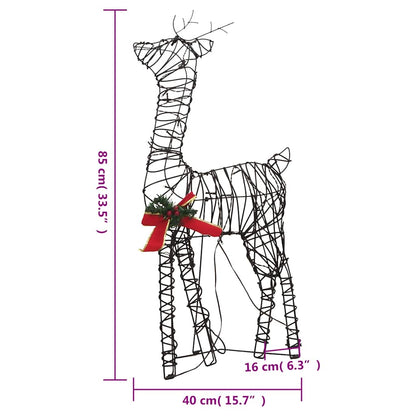 Kerstversiering Rendierfamilie 90 Led's Rattan Warmwit