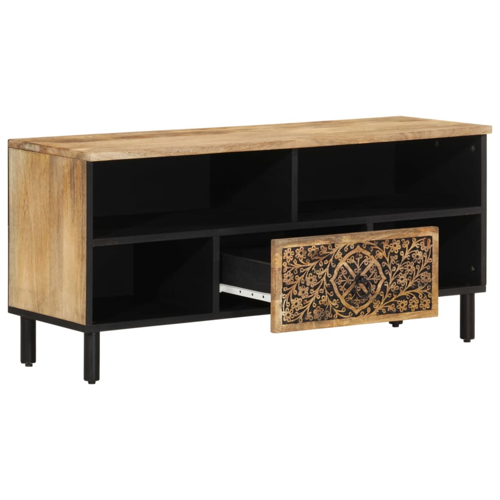 Tv-Meubel 100X33X46 Cm Massief Mangohout