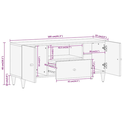 Tv-Meubel 105X33X46Cm Massief Mangohout Gerecycled Hout (Meerkleurig)