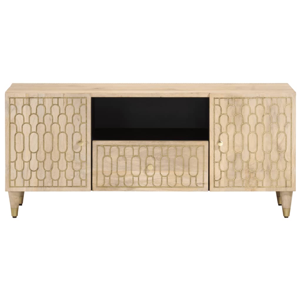 Tv-Meubel 105X33X46Cm Massief Mangohout Gerecycled Hout (Meerkleurig)