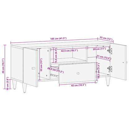 Tv-Meubel 105X33X46Cm Massief Mangohout