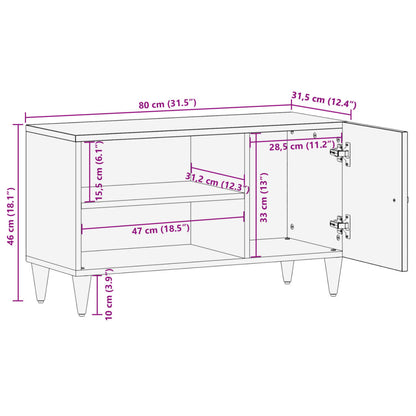 Tv-Meubel 80X31X46 Cm Massief Mangohout