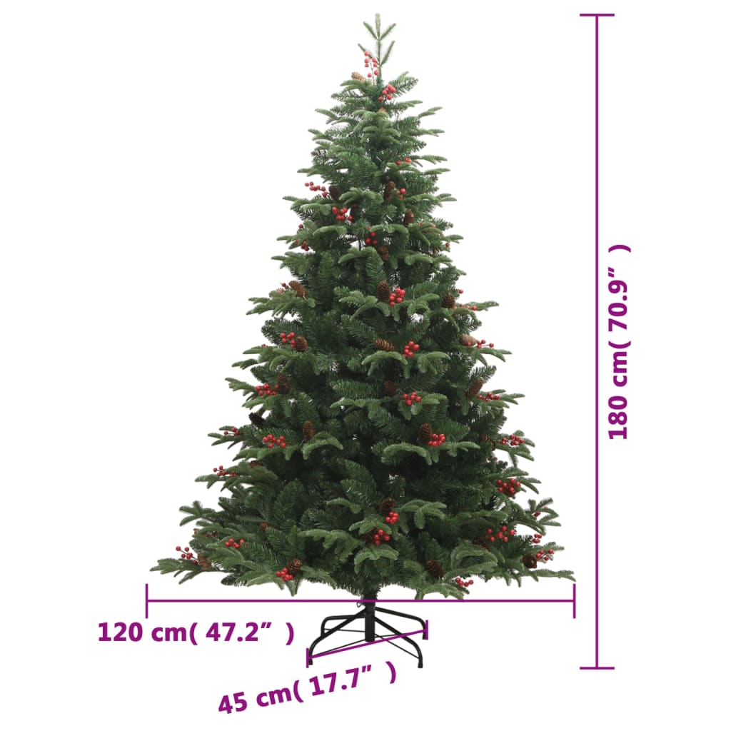 Kunstkerstboom Met Scharnieren Dennenappels En Bessen