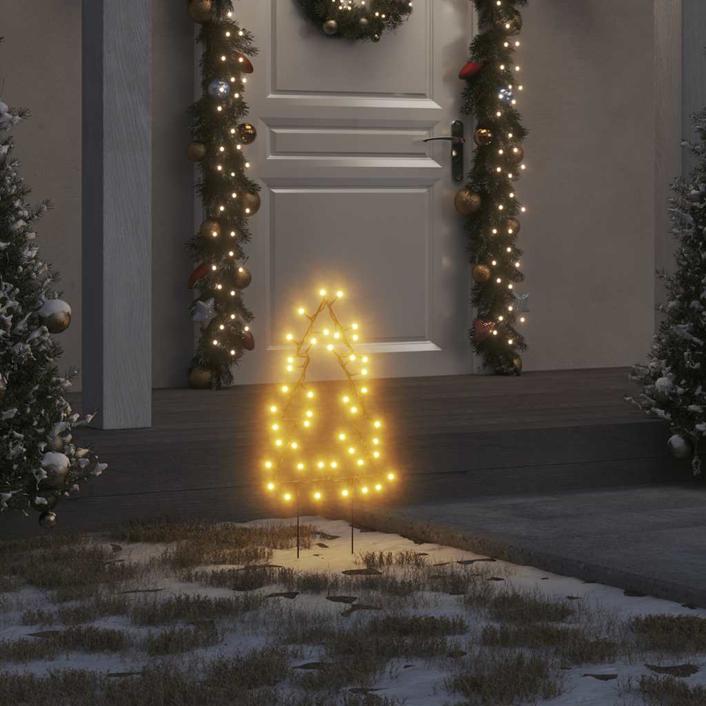 Kerstverlichting Kerstboom Met Grondpinnen 50 Led's 30 Cm Zwart