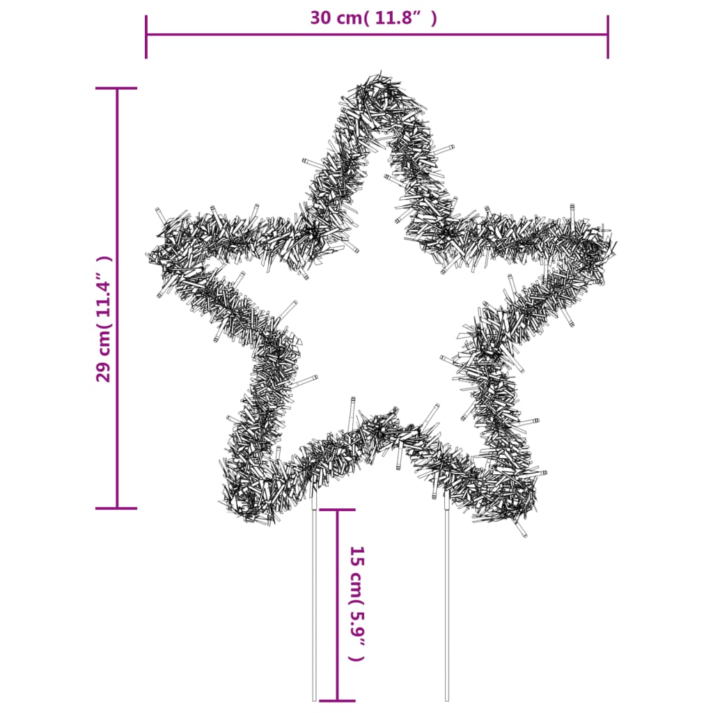 Kerstverlichting Ster Met Grondpinnen 50 Led's 29 Cm Groen