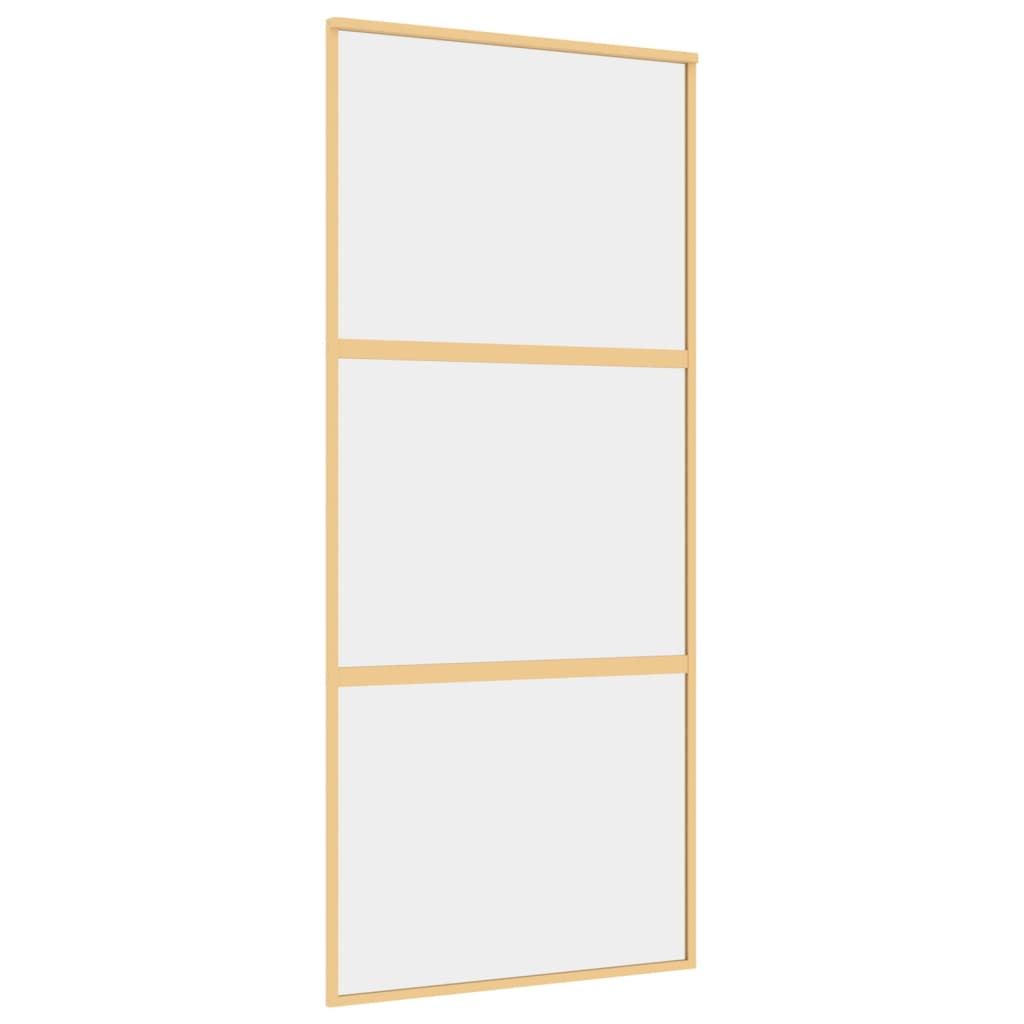 Schuifdeur 90X205 Cm Helder Esg-Glas En Aluminium Goudkleurig