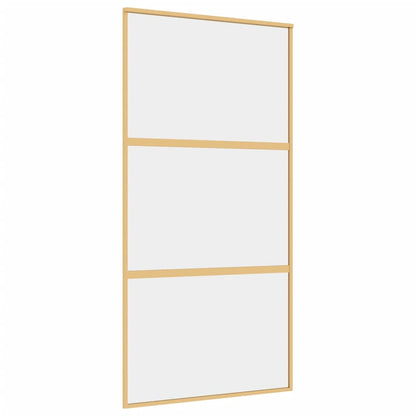 Schuifdeur 102,5X205 Cm Helder Esg-Glas En Aluminium Goudkleur