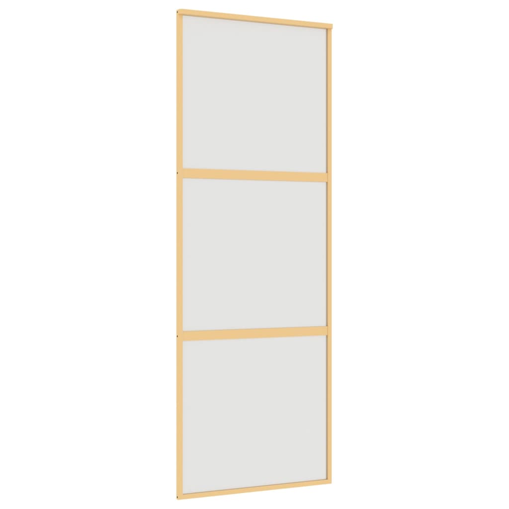 Schuifdeur 76X205 Cm Mat Esg-Glas En Aluminium Goudkleurig