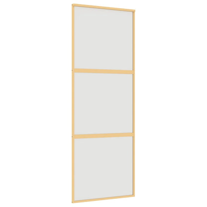 Schuifdeur 76X205 Cm Mat Esg-Glas En Aluminium Goudkleurig