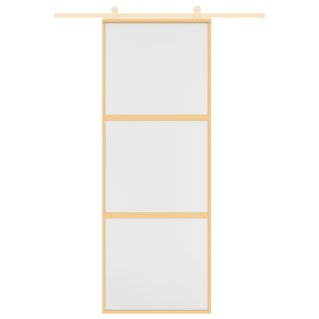 Schuifdeur 76X205 Cm Mat Esg-Glas En Aluminium Goudkleurig