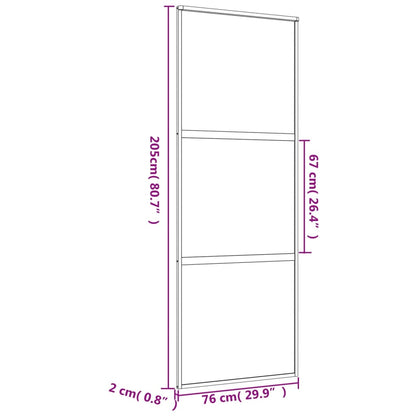 Schuifdeur 76X205 Cm Mat Esg-Glas En Aluminium Goudkleurig