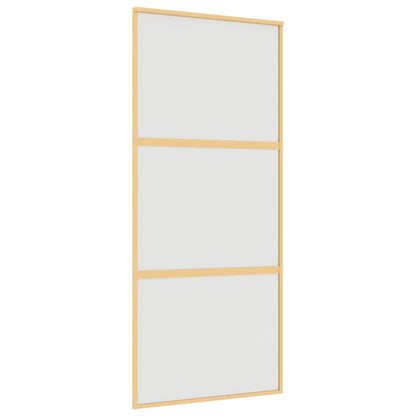 Schuifdeur 90X205 Cm Mat Esg-Glas En Aluminium Goudkleurig