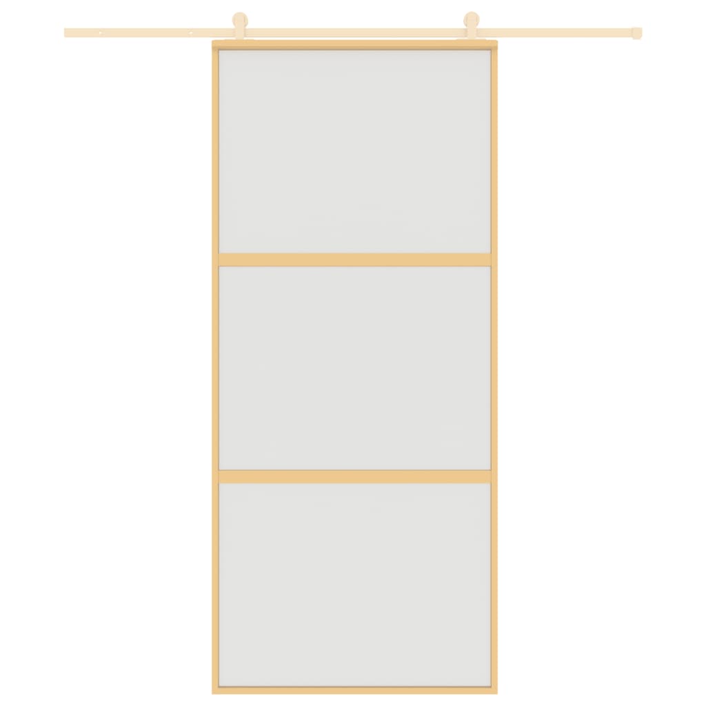 Schuifdeur 90X205 Cm Mat Esg-Glas En Aluminium Goudkleurig