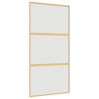 Schuifdeur 102,5X205 Cm Mat Esg-Glas En Aluminium Goudkleurig