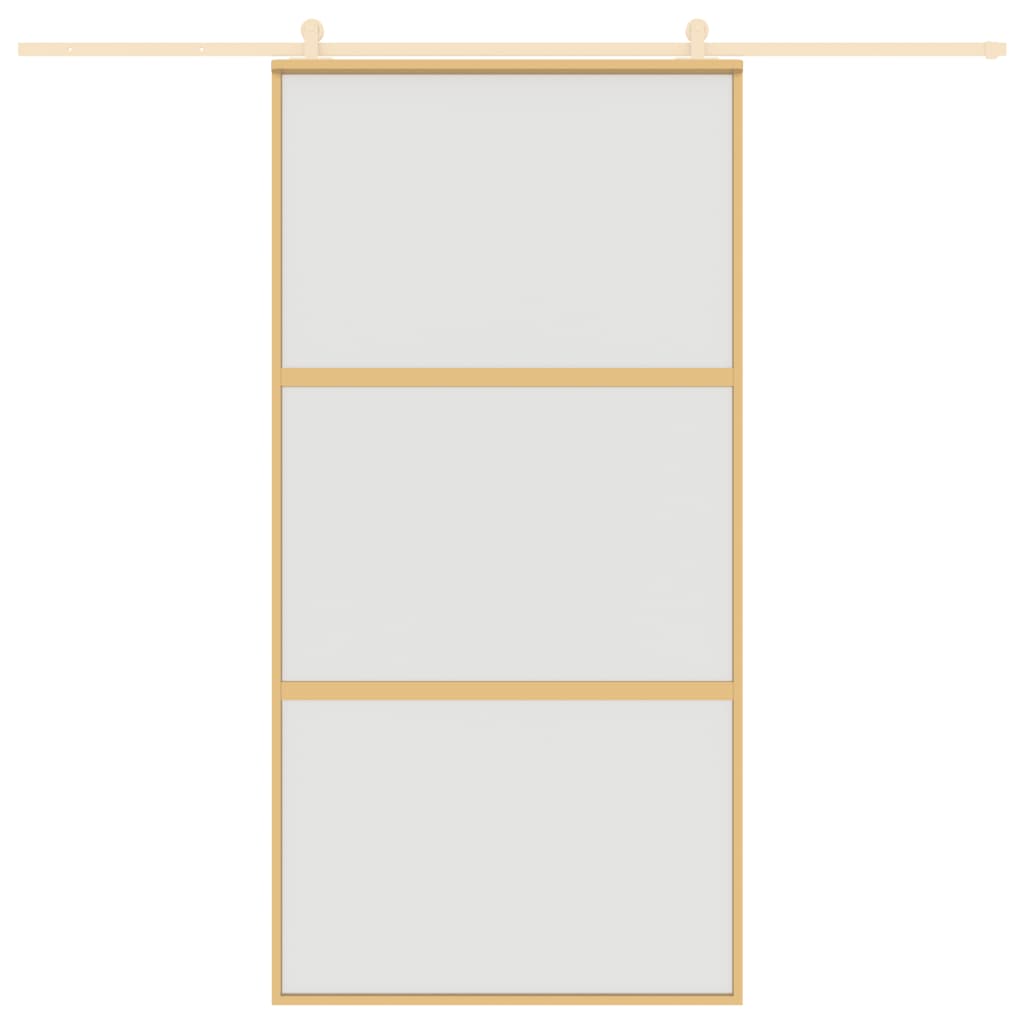 Schuifdeur 102,5X205 Cm Mat Esg-Glas En Aluminium Goudkleurig