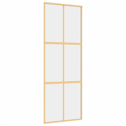 Schuifdeur 76X205 Cm Helder Esg-Glas En Aluminium Goudkleurig