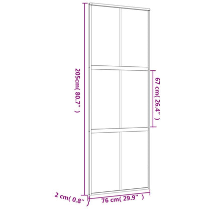 Schuifdeur 76X205 Cm Helder Esg-Glas En Aluminium Goudkleurig