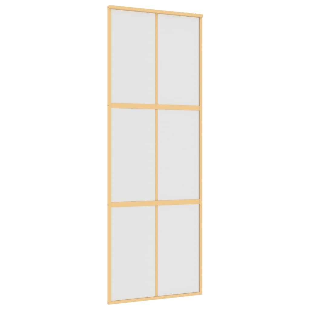 Schuifdeur 76X205 Cm Mat Esg-Glas En Aluminium Goudkleurig