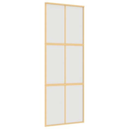 Schuifdeur 76X205 Cm Mat Esg-Glas En Aluminium Goudkleurig