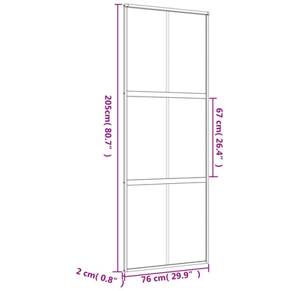 Schuifdeur 76X205 Cm Mat Esg-Glas En Aluminium Goudkleurig