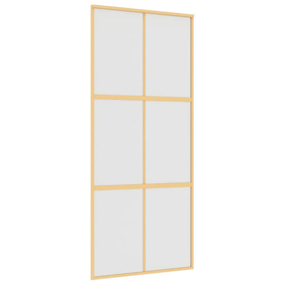 Schuifdeur 90X205 Cm Mat Esg-Glas En Aluminium Goudkleurig