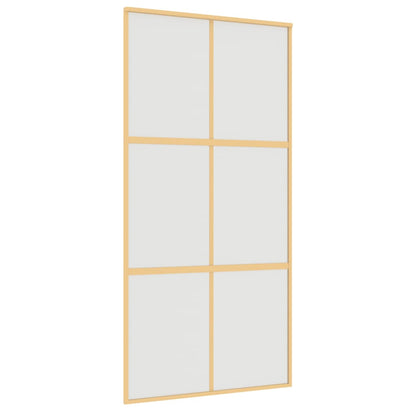 Schuifdeur 102,5X205 Cm Mat Esg-Glas En Aluminium Goudkleurig