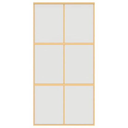 Schuifdeur 102,5X205 Cm Mat Esg-Glas En Aluminium Goudkleurig